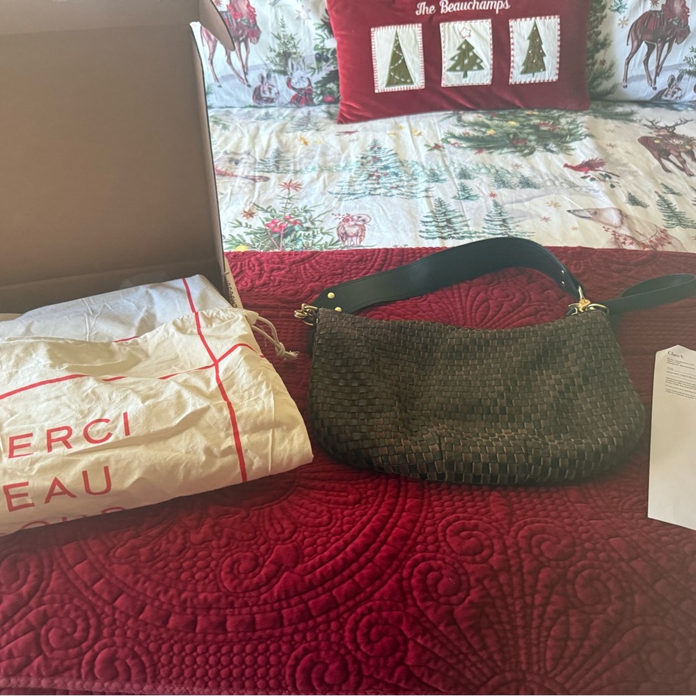 Clare V Dark Brown Woven Shoulder Bag - Picture 3 of 4